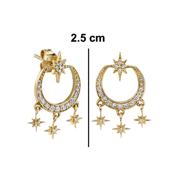 Any 2/$20! Gold/Crystal Moon/Star Stud Earrings - Picture 8 of 10